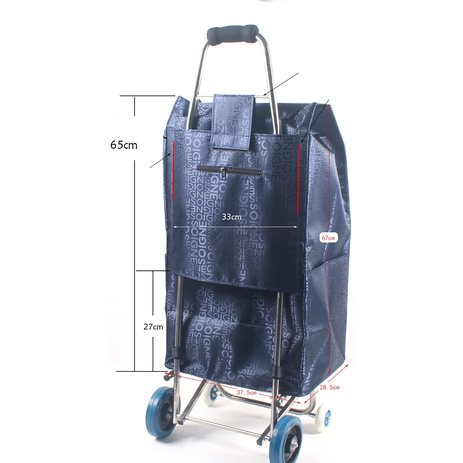 Waterproof 72L Oxford Cloth Shopping Cart Replacement Bag - Durable Trolley Storage Organizer for Groceries, Camping & Outdoor Activities