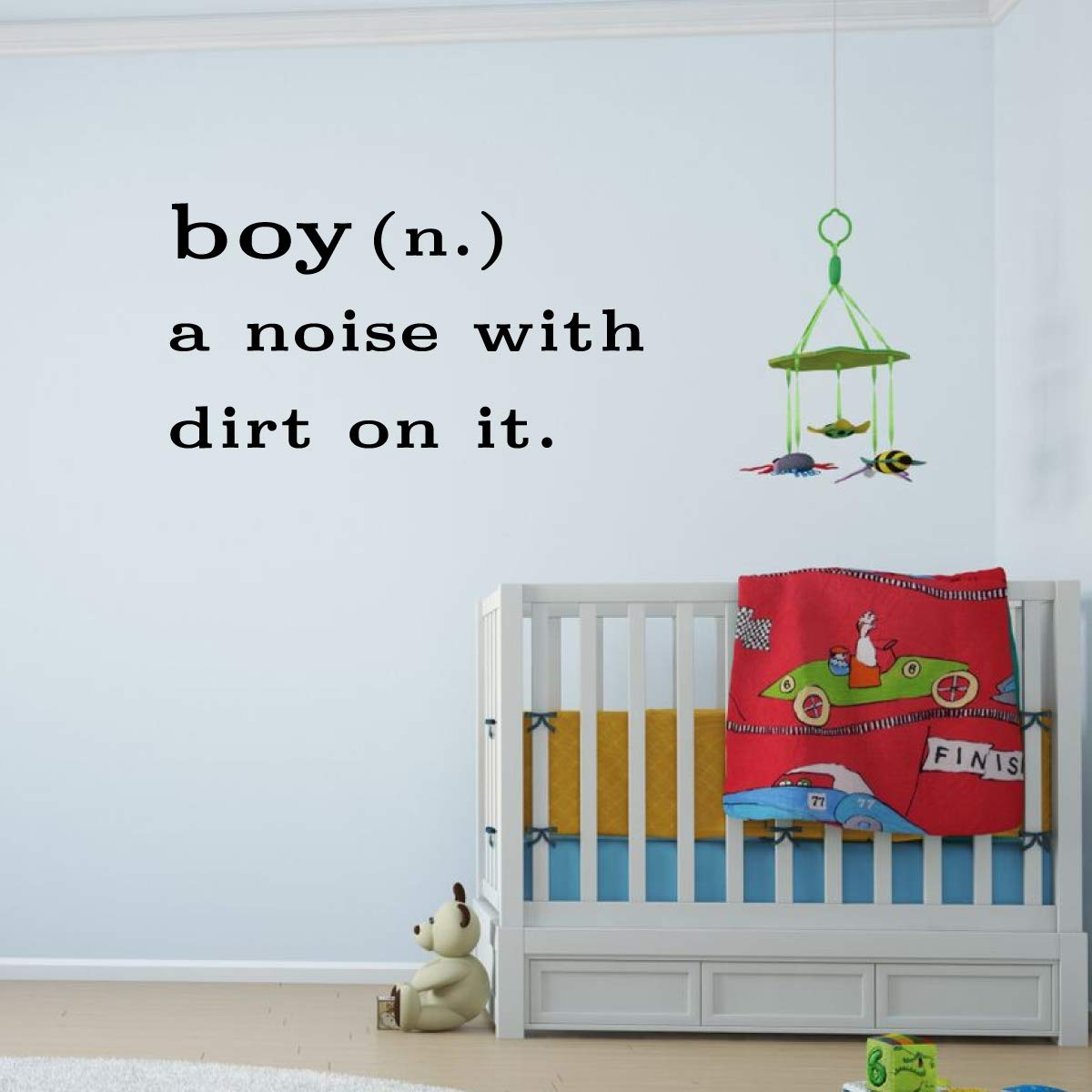 Funny Boy Noun Quote Wall Decal - 'A Noise With Dirt On It' Vinyl Sticker - Kids Room, Nursery & Playroom Decor - Perfect for Boys' Bedroom Wall Art & Play Area Decoration