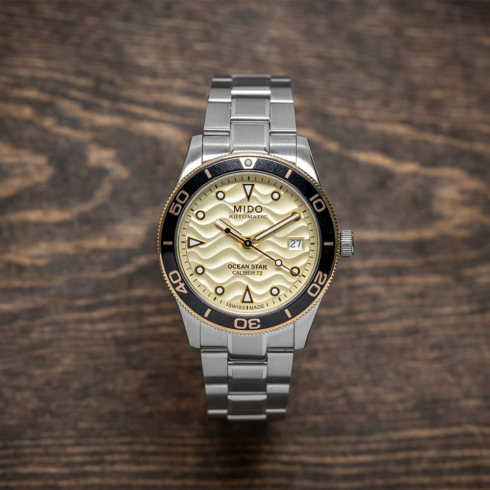 Ocean Star 39mm PVD Champagne Dial Men's Watch with Stainless Steel Bracelet - Perfect for Business, Casual & Formal Occasions