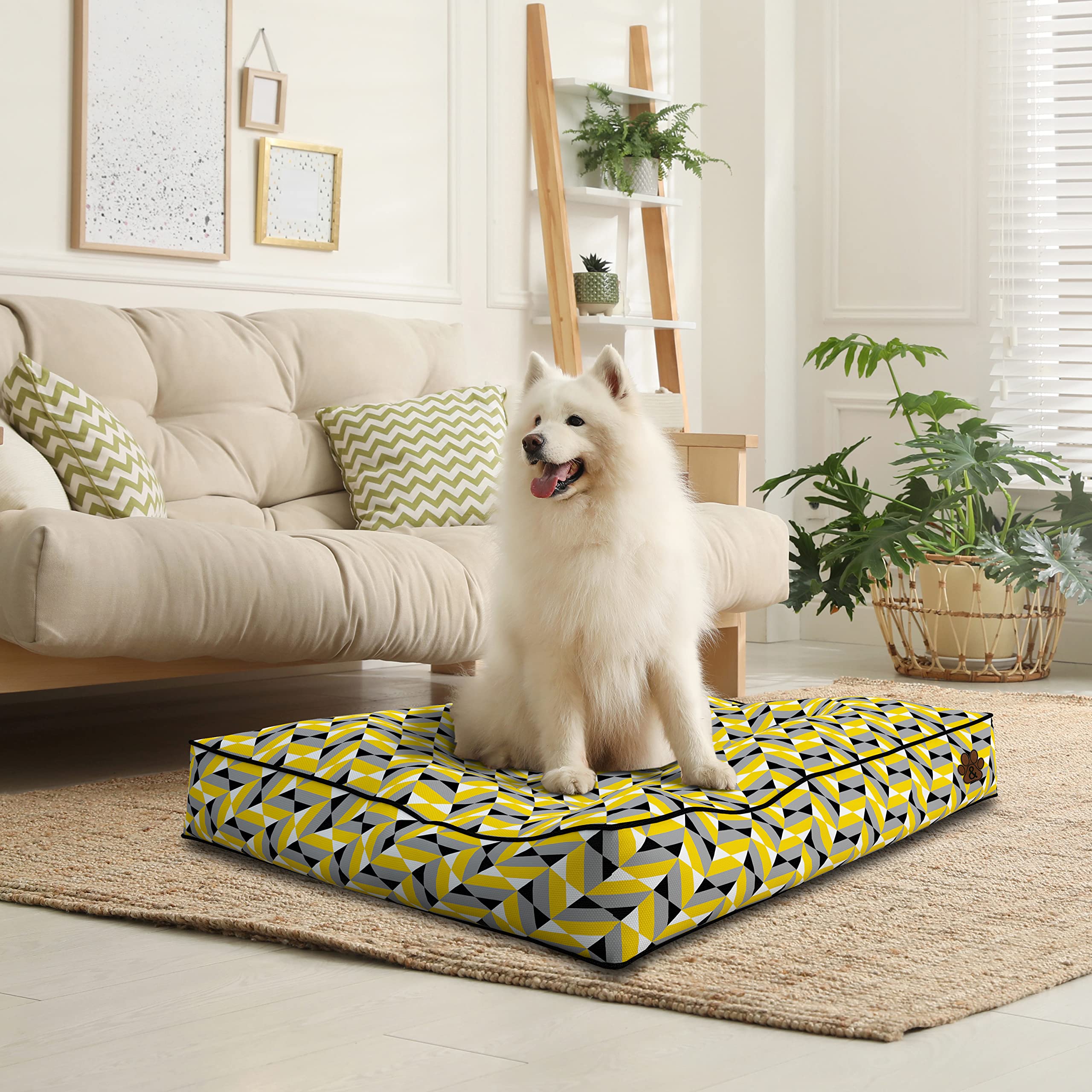 Premium Orthopedic Dog Bed for Large, Medium & Small Dogs & Cats - Soft Pet Mattress with Removable Washable Cover, Water-Resistant & Non-Slip Bottom (Pattern 06, Small) - Perfect for Bedrooms, Living Rooms & Pet Travel