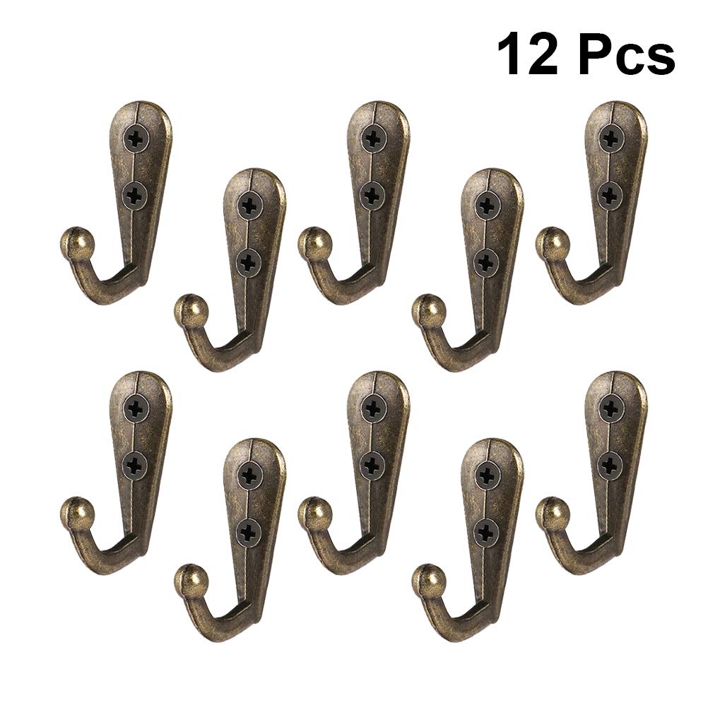 12-Pack Heavy Duty Wall Mounted Coat Hooks - Rustic Decorative Hangers for Coats, Towels & Clothing (C113) - Perfect for Entryway, Bedroom, Bathroom & Closet Organization