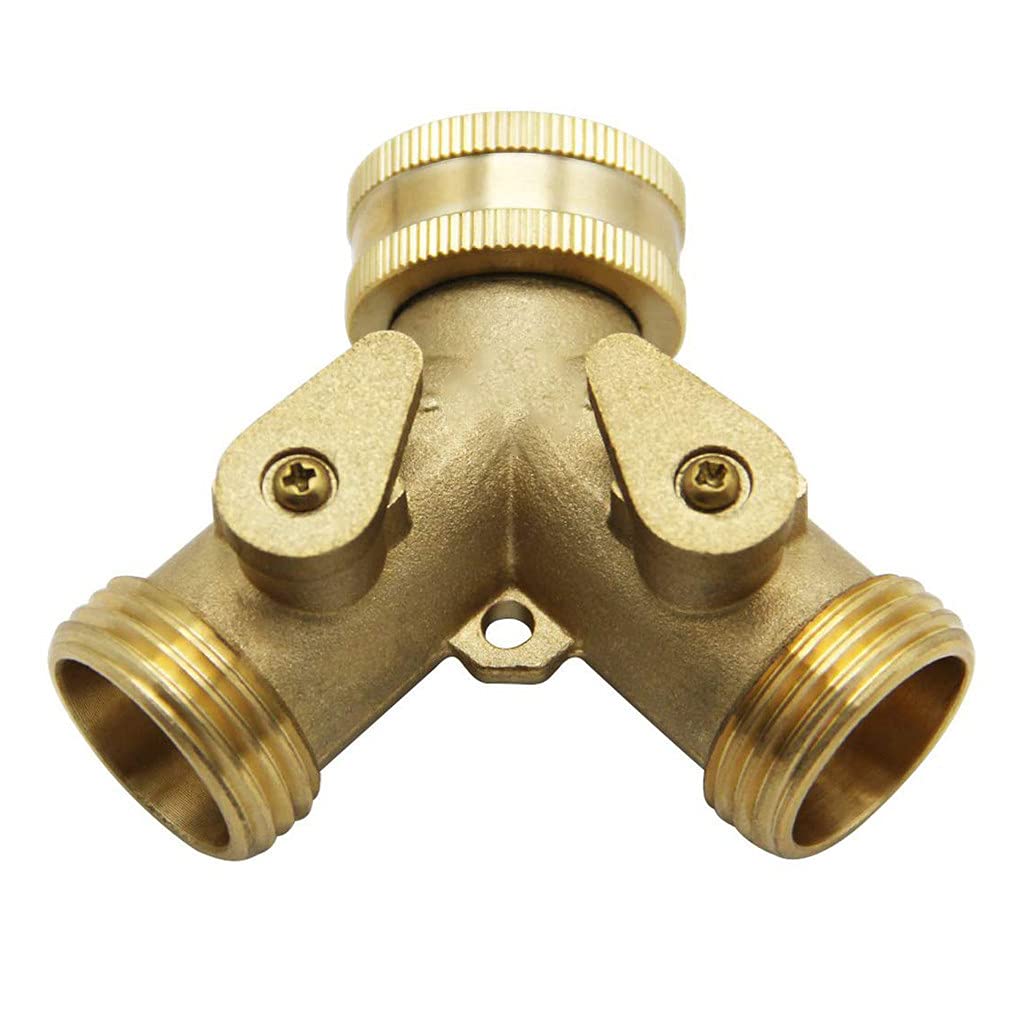 2 Way Garden Hose Splitter Tap Connector - Heavy Duty Water Distributor Switch for Lawn, Garden & Outdoor Watering | EP6