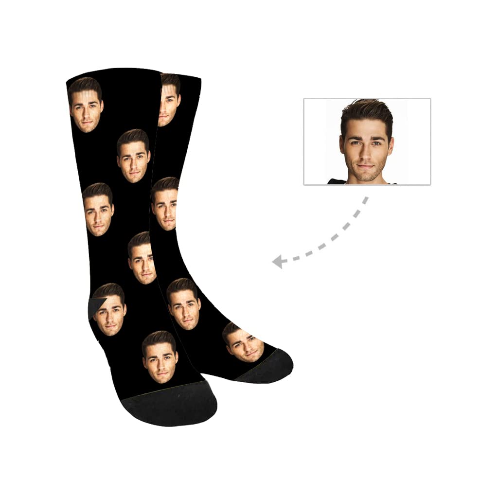 Custom Christmas Novelty Socks with Funny Print - Personalized Photo Socks for Couples, Men & Women | Unisex Crew Socks for Holiday Gifts, Stocking Stuffers & Festive Outfits