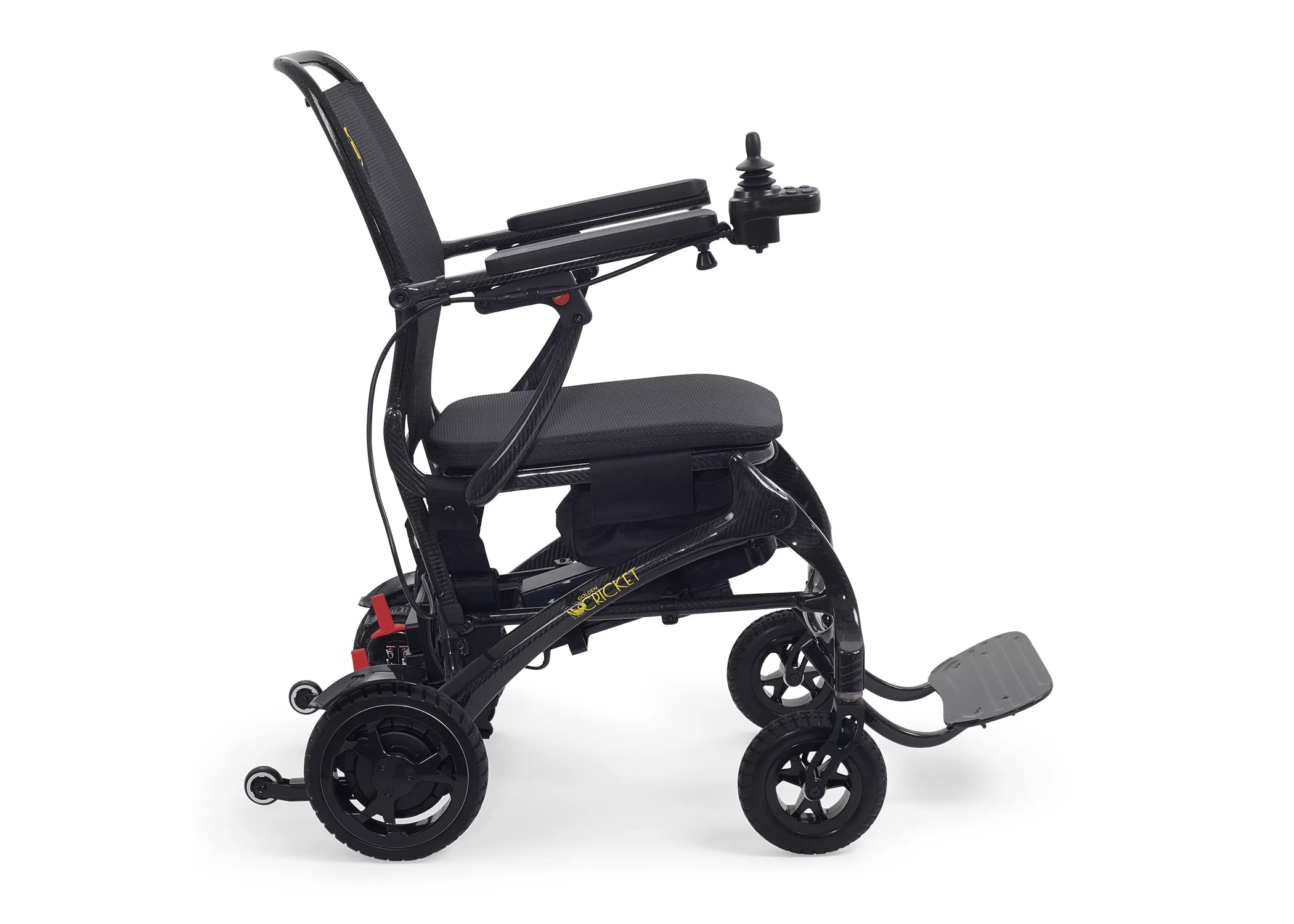 Golden Cricket Carbon Fiber Folding Power Wheelchair - Lightweight Portable Electric Mobility Scooter for Seniors & Adults - Perfect for Travel, Shopping & Outdoor Activities