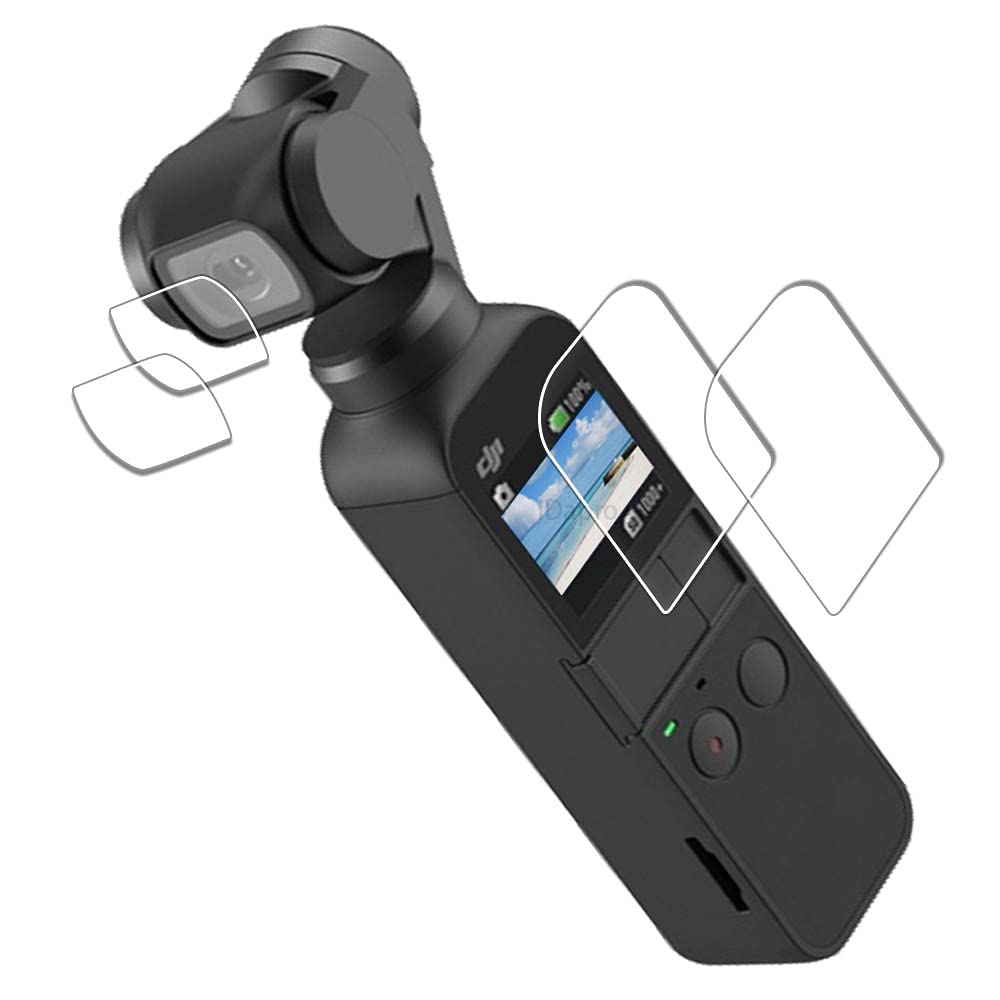 DJI Osmo Pocket 2 & Pocket 1 Screen Protector [2+2 Pack] - Tempered Glass Lens & Screen Protector for DJI Osmo Pocket Cameras - Easy Installation, Scratch Resistant - Perfect for Vlogging, Travel & Outdoor Adventures