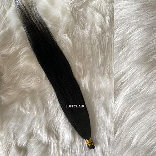 Light Yaki I-Tip Hair Extensions 100 Strands - 100% Human Hair Keratin Microlinks for Women - 28 Inch Rich Copper Red (#33) - Perfect for Volume, Length & Styling - Great for Parties, Weddings & Daily Wear