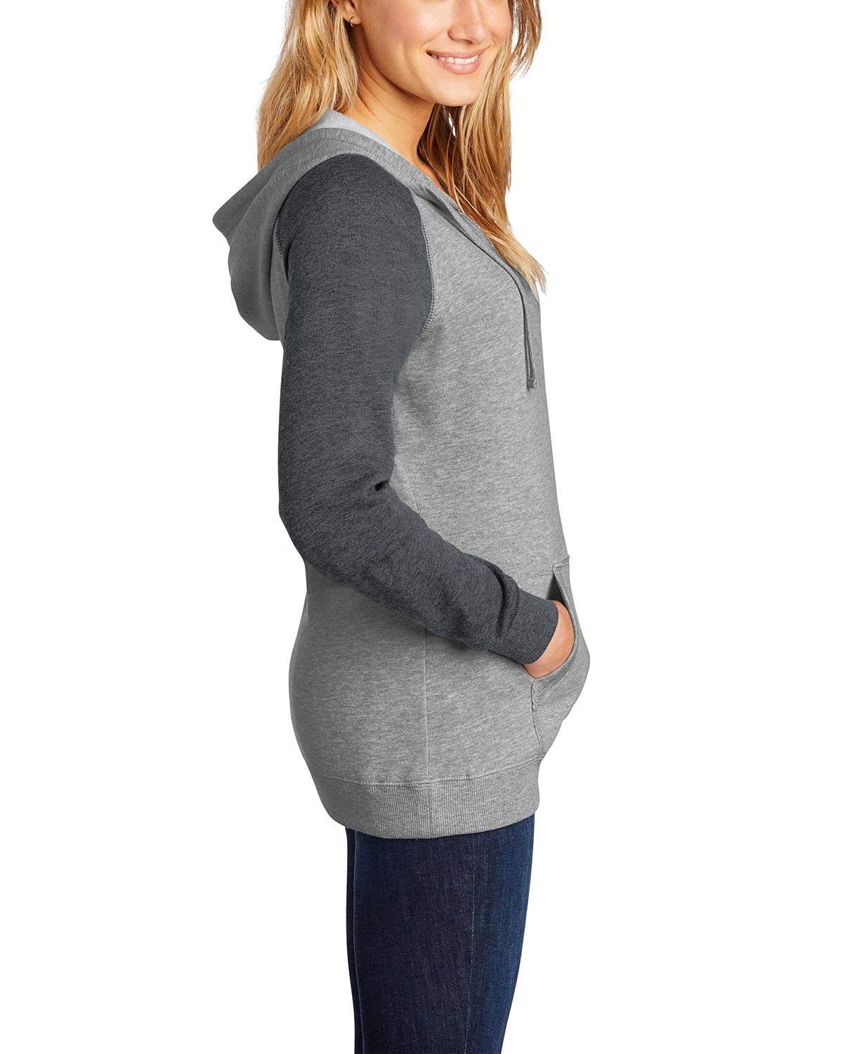 JustBlanks Women's Raglan Long-Sleeve Fleece Hoodie with Kangaroo Pocket & Drawstring - Cozy Pullover Sweatshirt for Casual Wear, Lounge & Outdoor Activities