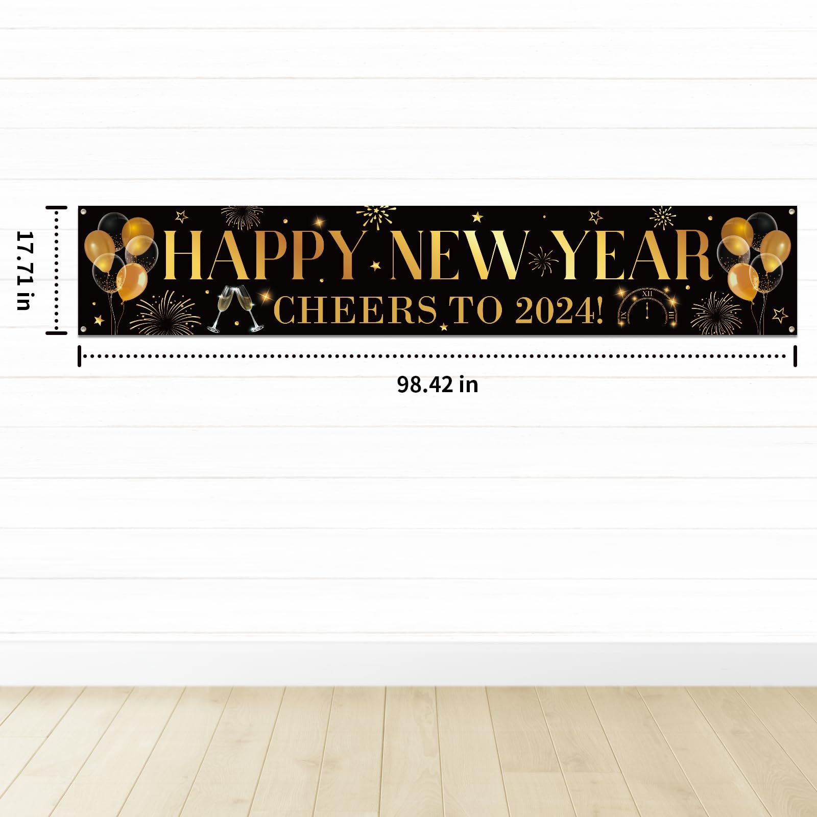 2024 Happy New Year Banner Decorations - Premium New Year's Eve Party Supplies for Indoor & Outdoor Celebrations | Perfect for Home, Office, and Event Decor