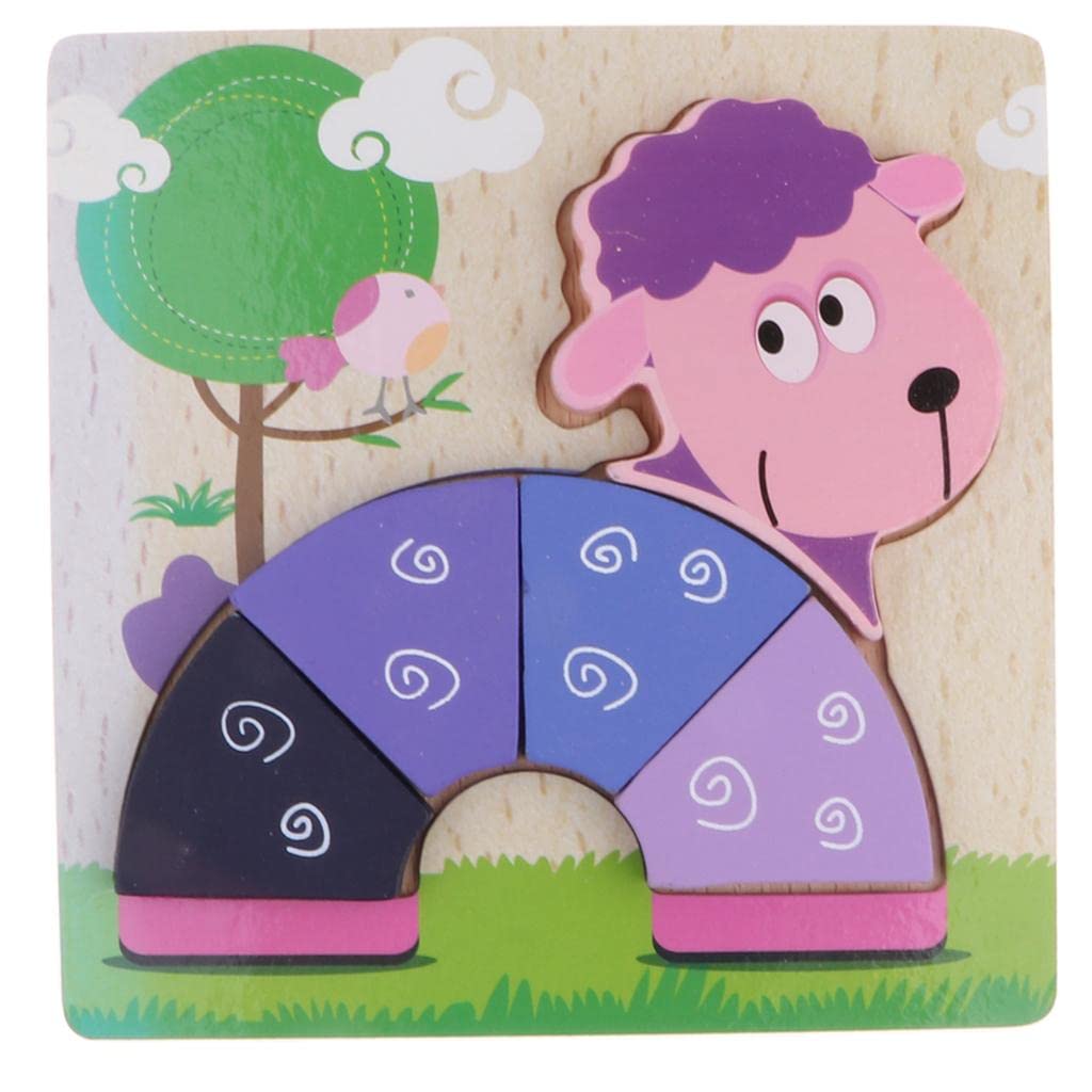 Montessori Wooden 3D Animal Jigsaw Puzzle - Educational Kids Learning Toy for Preschoolers | Sheep, Farm & Wildlife Puzzle Board | Handcrafted Wooden Gift for Toddlers (Perfect for Classroom, Homeschool & Early Childhood Development)