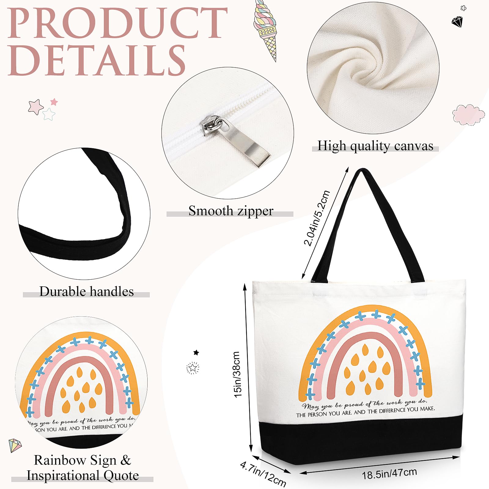 Silkfly 30 Pcs Canvas Tote Bags for Women - Teacher & Coworker Appreciation Gifts for Work & Daily Use