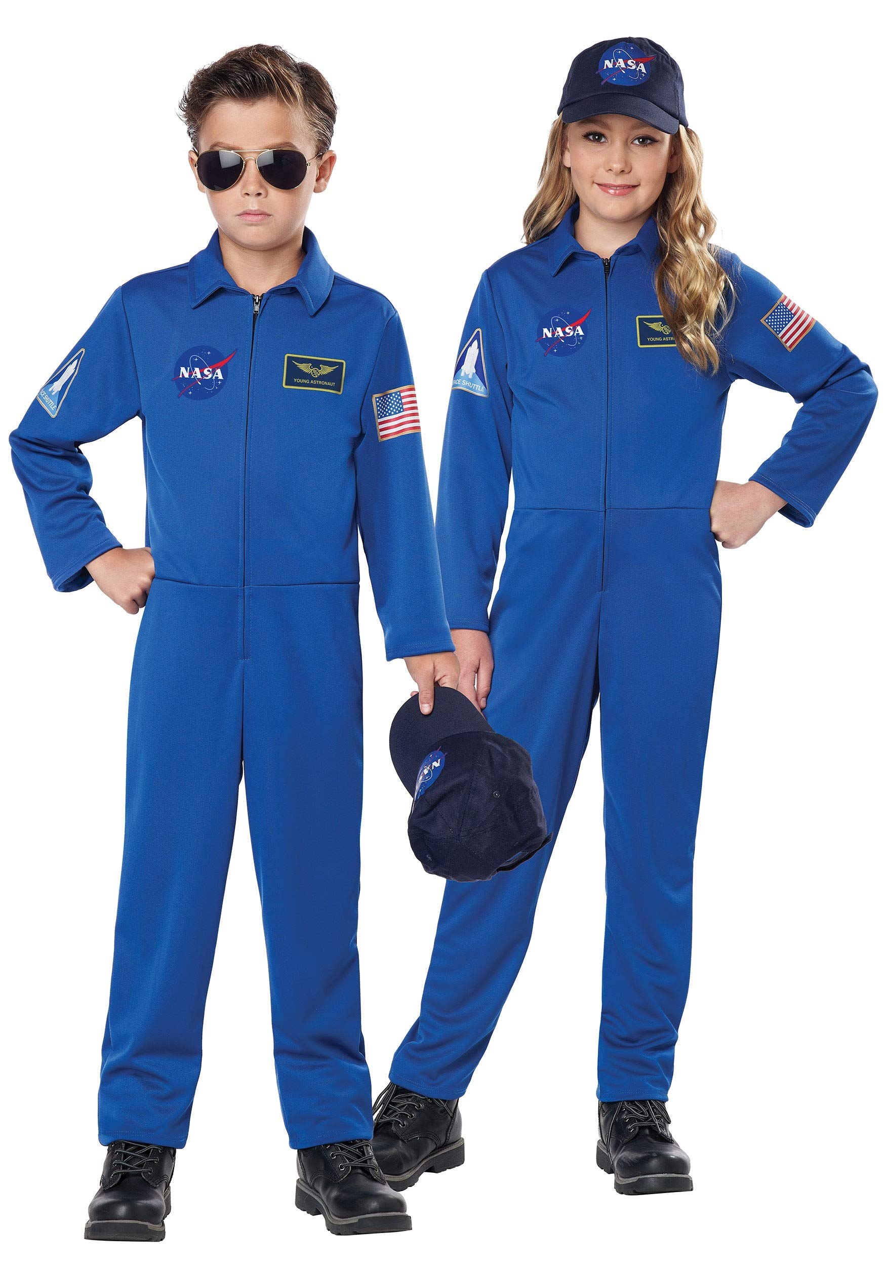 NASA Astronaut Jumpsuit Costume for Kids - Blue Space Suit for Dress Up, Halloween & Cosplay - Perfect for Pretend Play, Birthday Parties & Space-Themed Events