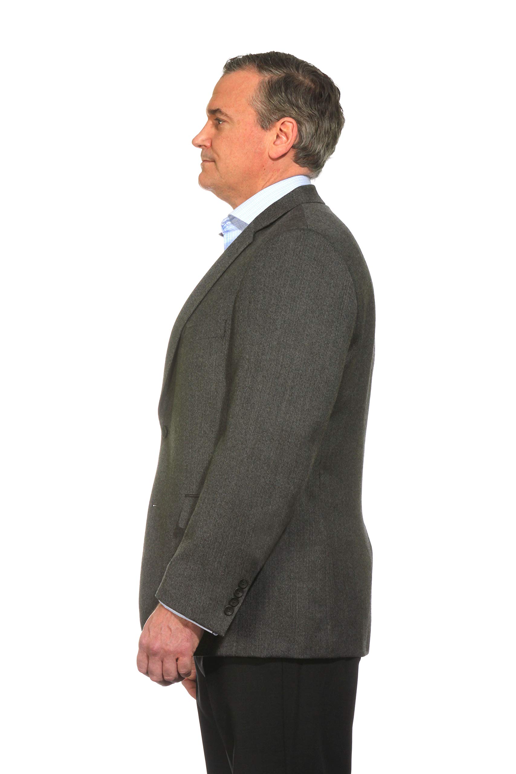 Grey Herringbone Sport Coat for Men - Regular, Big & Tall Sizes | Classic Blazer for Business, Office, and Formal Events
