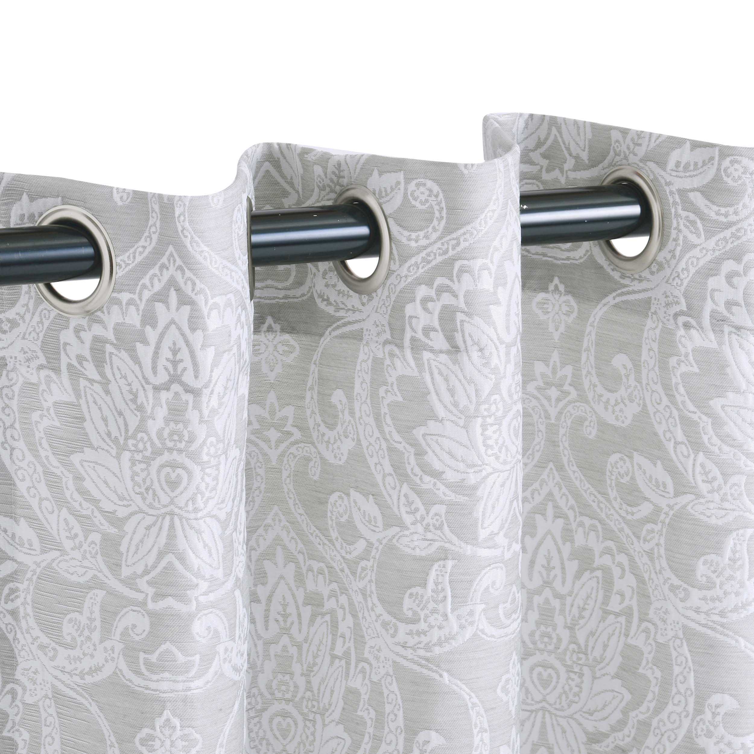 Lotus Jacquard Floral Damask Curtain Set - Elegant Window Treatments for Living Room, Bedroom & Dining Room - Blackout Drapes with Premium Fabric for Home Decor