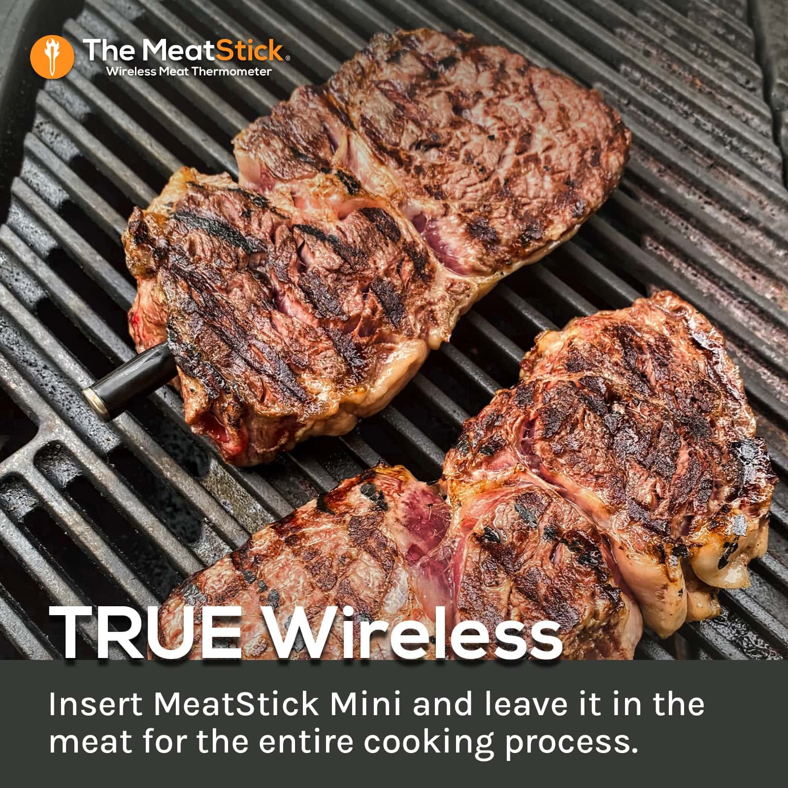 MeatStick Mini X Set - Wireless Bluetooth Meat Thermometer for Kitchen, BBQ, Grill, Oven, Air Fryer, Sous Vide & Rotisserie | Perfect for Indoor Cooking, Outdoor Grilling & Deep Frying | Accurate Temperature Monitoring