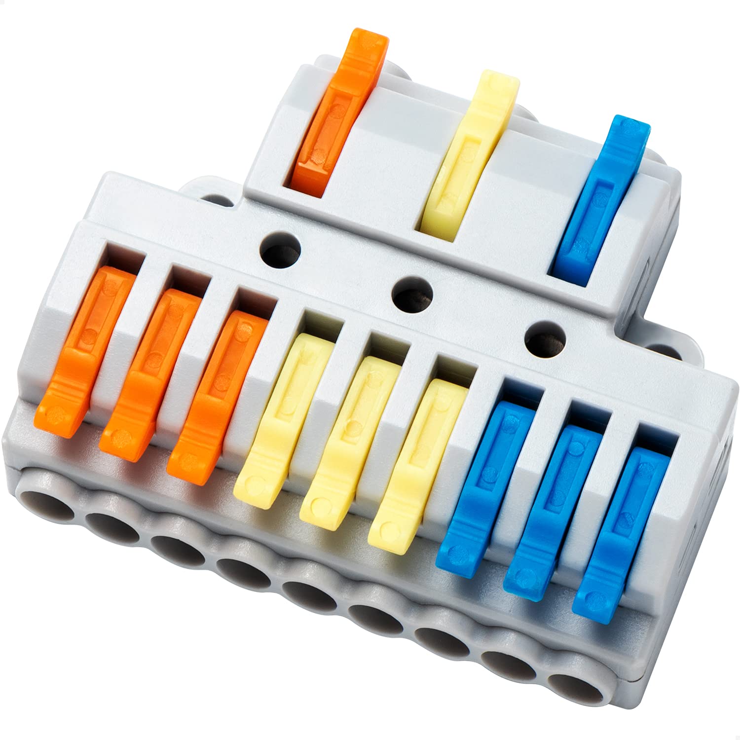 GKEEMARS 8 Pcs Electrical Wire Connectors - Compact Quick Splice Terminal Blocks (3 in 9 Out) for Home Wiring, Automotive & DIY Electrical Projects