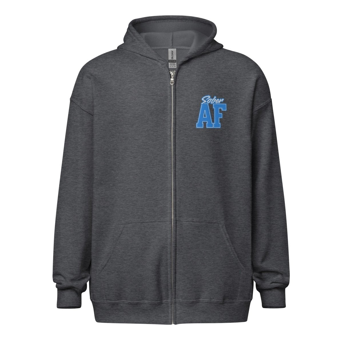 Sober AF Unisex Heavy Blend Zip Hoodie - Comfortable & Stylish Pullover for Men & Women - Perfect for Casual Wear, Gym, and Outdoor Activities