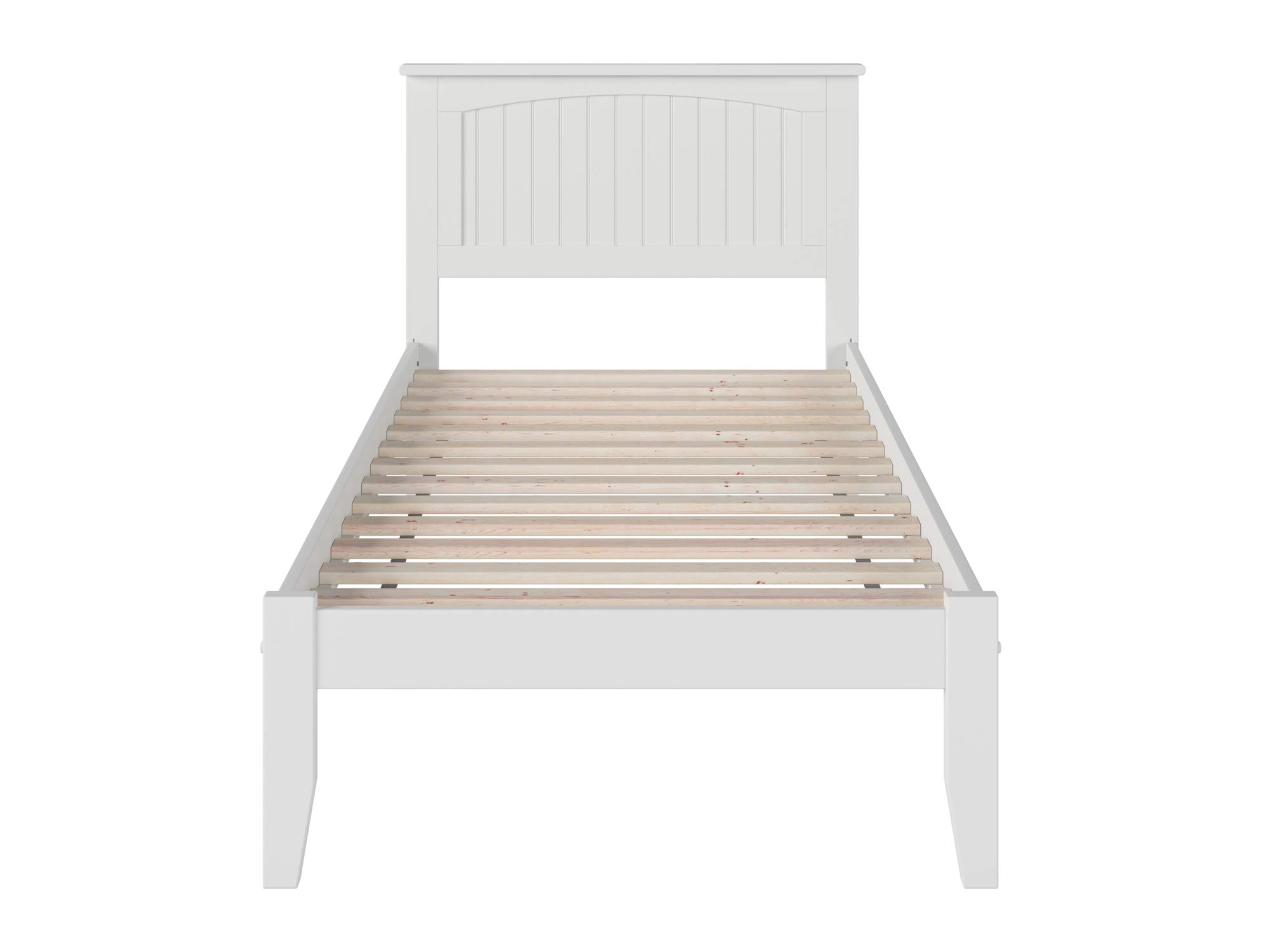 Atlantic Furniture AR8211002 Nantucket Platform Bed with Open Foot Board - Twin XL Size, White Wooden Frame - Perfect for Kids Rooms, Guest Bedrooms & Coastal Style Homes