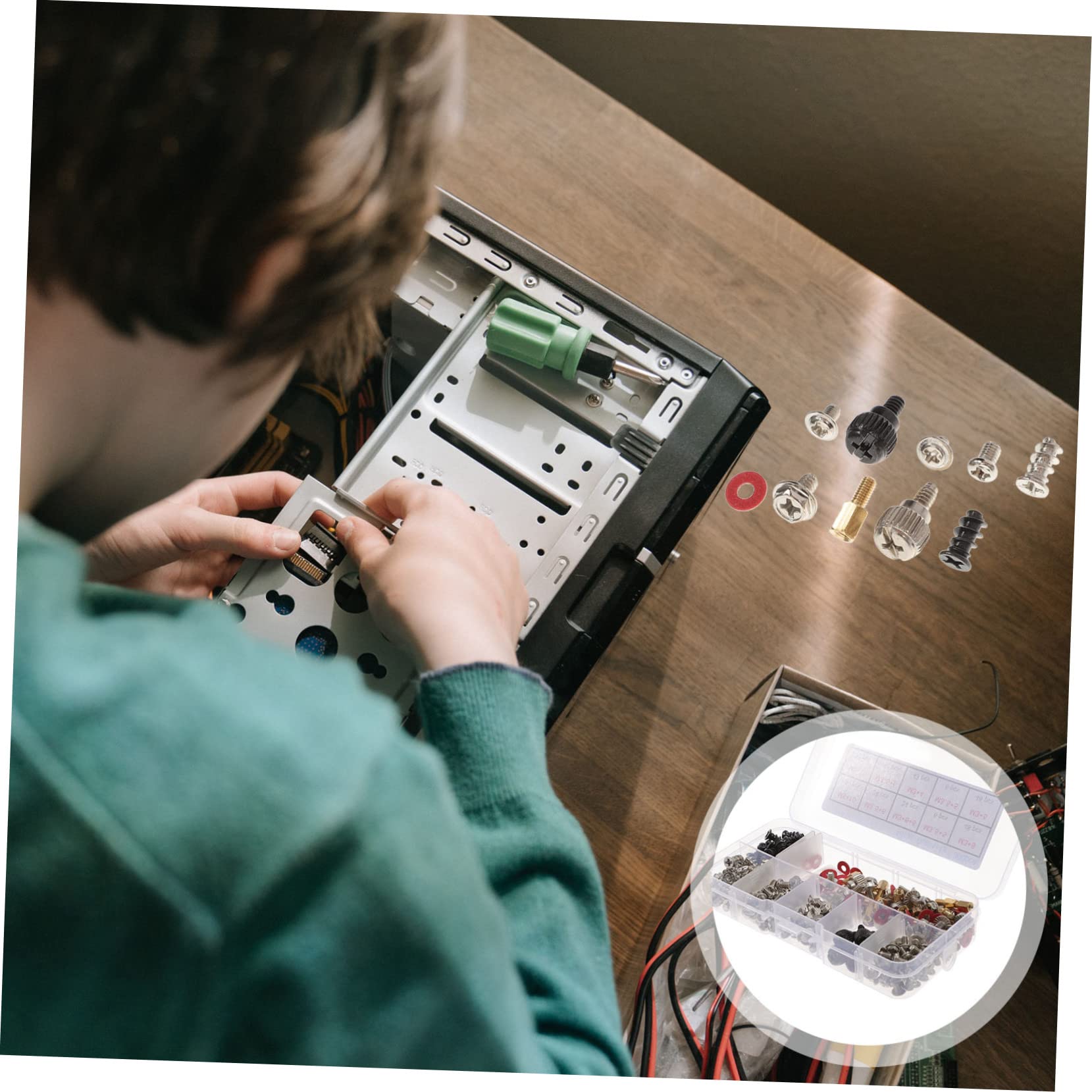 【Mikikit】1 Set Computer Host Screw Kit - Laptop Stands, Motherboard Screws, Fan Mounting, DIY Computer Build, Countersunk Bolts, Small Screws - Perfect for PC Assembly & Laptop Repair