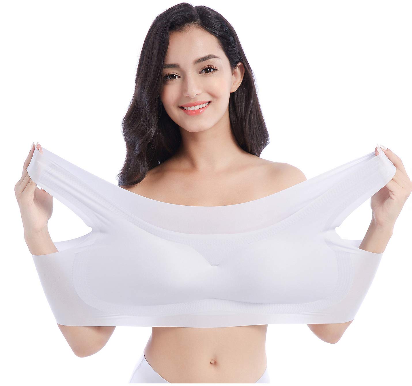 FEOYA Women's Seamless Sports Bras - Wireless Comfort Yoga Bras for Workout, Running & Sleep - Soft Supportive Lounge Bras for Daily Wear