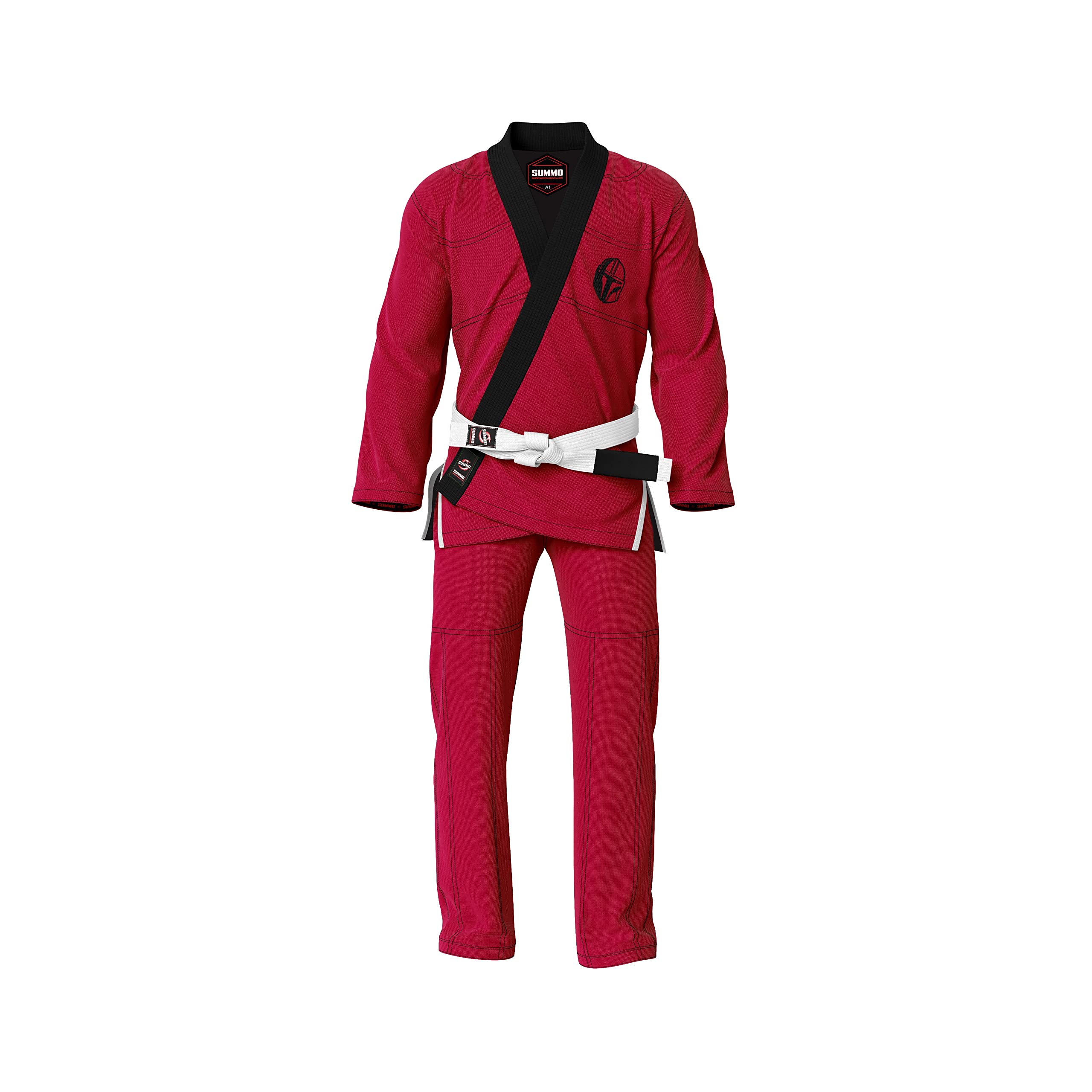 Summo Defender Red BJJ Gi - Premium Brazilian Jiu-Jitsu Uniform for Training & Competition - Perfect for MMA, Grappling & No-Gi Transition Practice