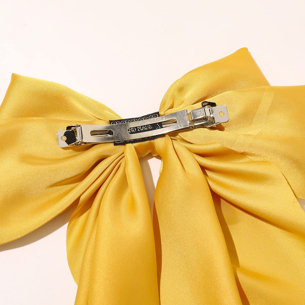 Elegant Large Silky Hair Bows for Women & Girls - 4PCS Set of Big Bowknot Hair Clips | Perfect for Parties, Weddings & Everyday Styling