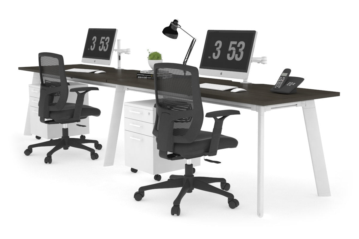 2 Person Office Workstation Desk with Cable Management - 1200L x 800W Switch Workstation for Shared Workspaces | Perfect for Home Office & Coworking Spaces