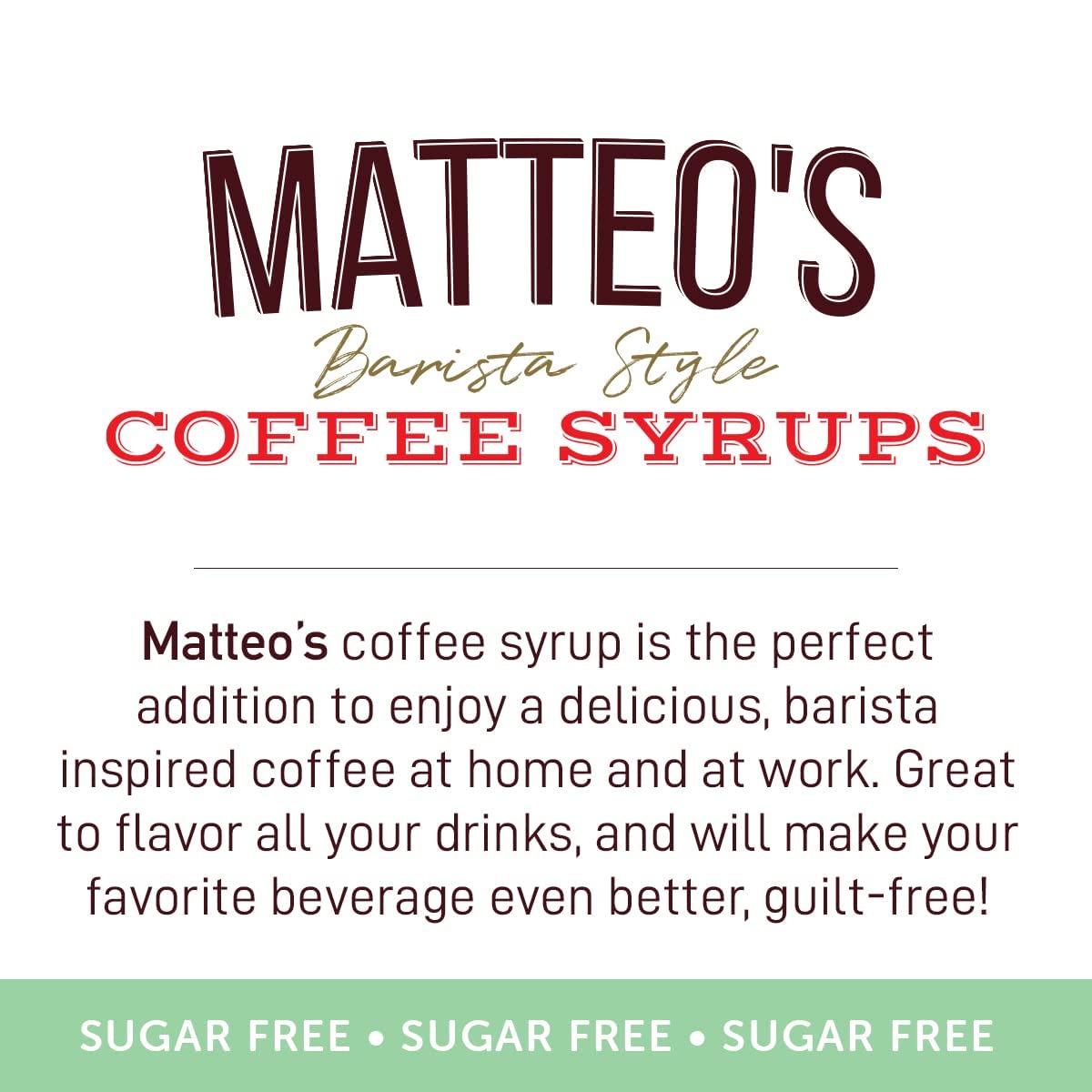 Sugar Free Coffee Flavoring Syrup - Mint Chocolate Chip, 0 Calorie 0 Sugar Coffee Syrup, Keto Friendly, 25.4 Fl Oz | Perfect for Iced Coffee, Lattes, Desserts & Low-Carb Baking