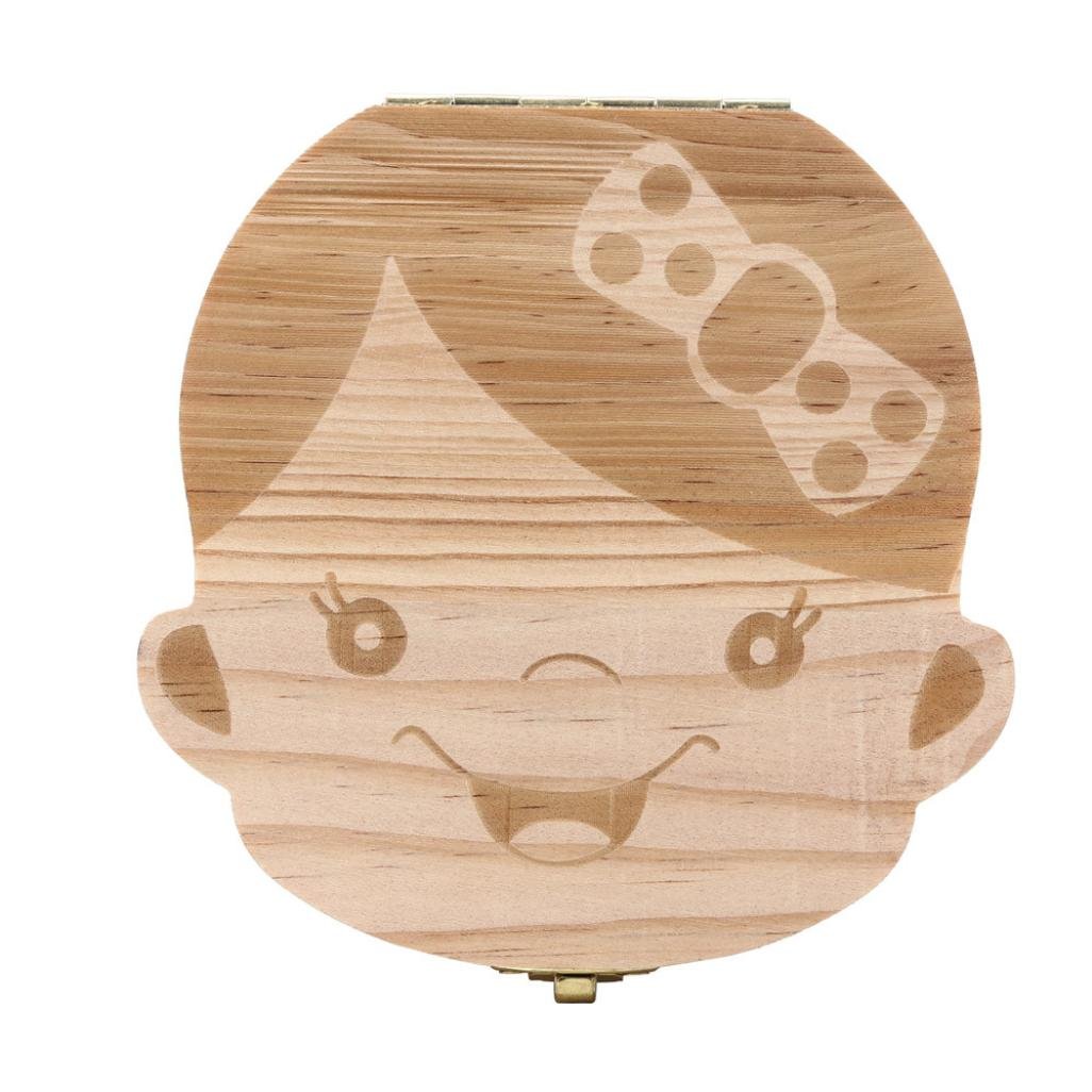 Gbell Baby Teeth Keepsake Box - Wooden Tooth Organizer & Storage for Toddler, Infant, Newborn - Perfect Baby Shower Gift for Boys & Girls - Preserve First Teeth Memories in Style
