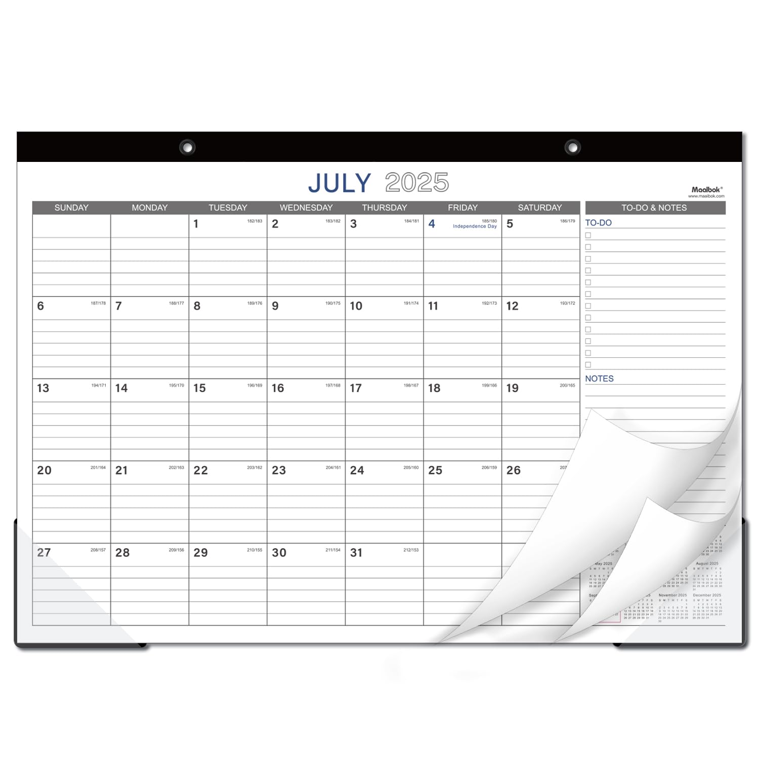 2025-2026 18-Month Large Desk Calendar Planner | July 2025 to December 2026 | 17