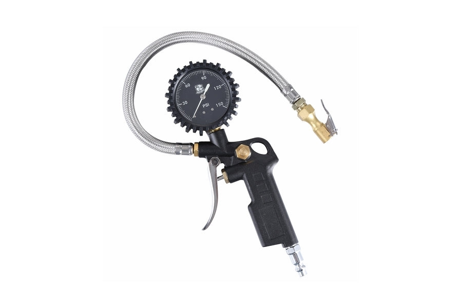 Bulldog Winch Inflator with Pistol Grip - 0-150 PSI Dial Gauge - Heavy Duty Air Compressor Accessory for Tires, ATVs, and Off-Road Vehicles