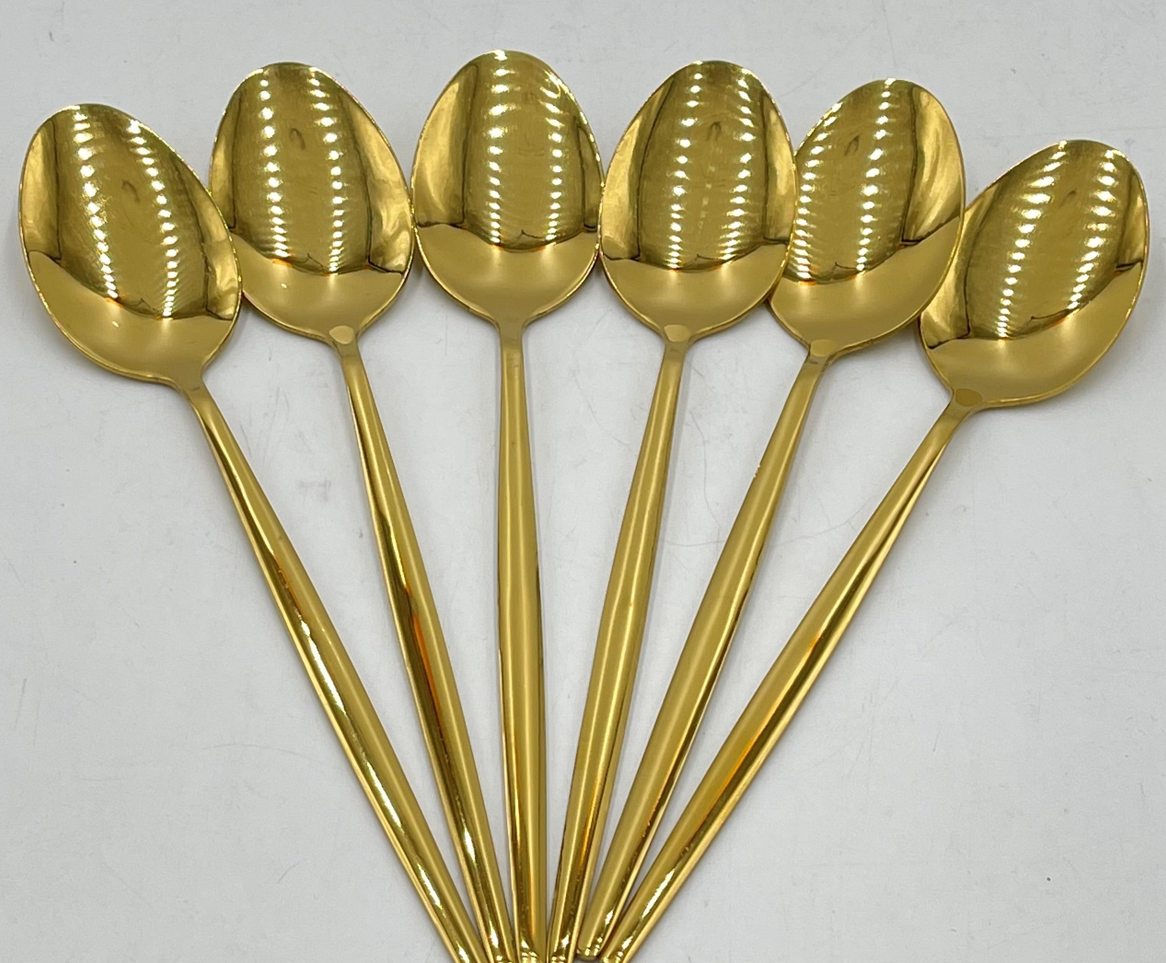 6-Piece Gold Dinner Spoon Set - Elegant Flatware for Dining, Parties & Gifts - Premium Stainless Steel Cutlery for Restaurants, Home & Special Occasions