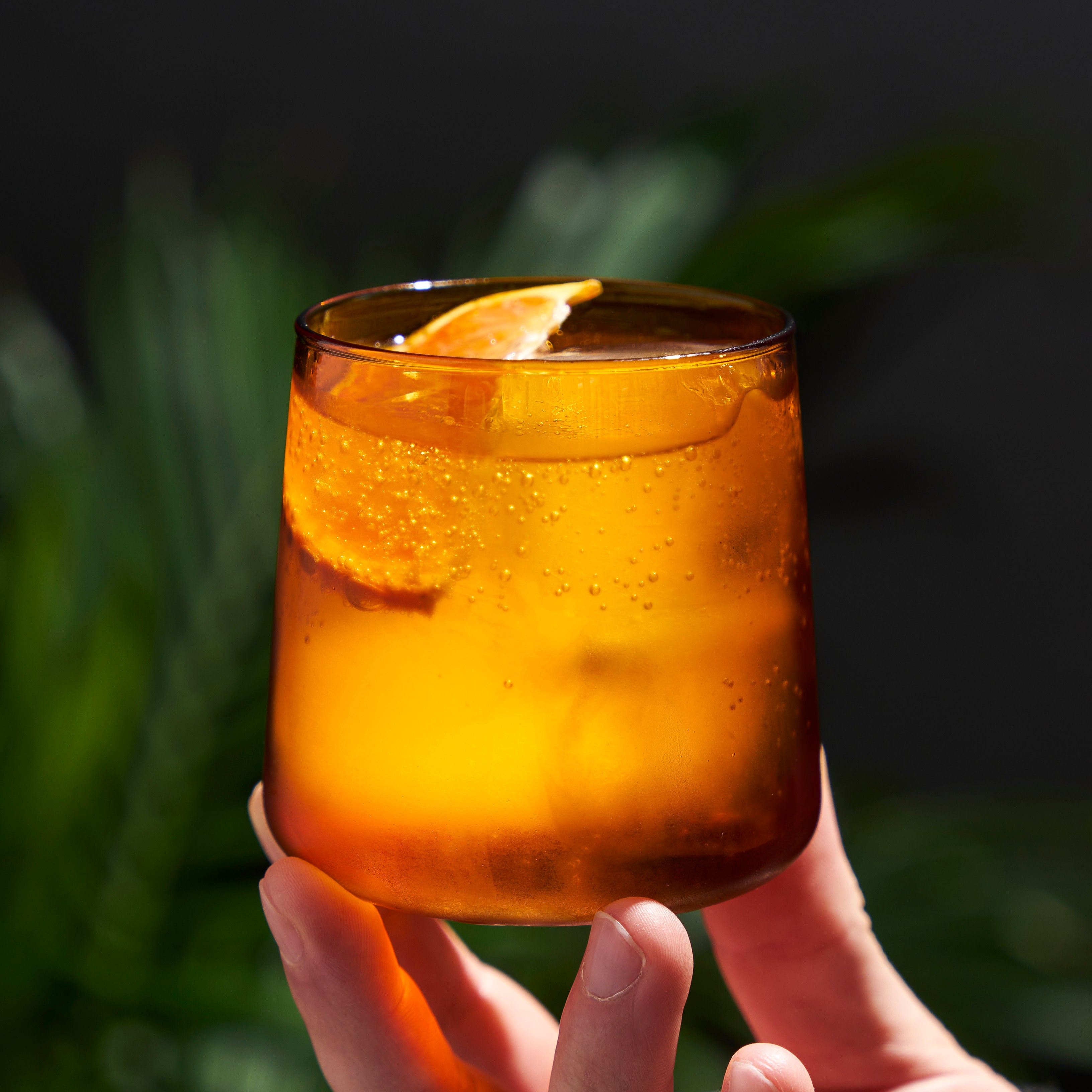 Aurora Amber Cocktail Glasses Set of 2 - Elegant Whiskey Tumbler for Bourbon, Scotch & Cocktails - Perfect for Home Bar, Parties & Gifts