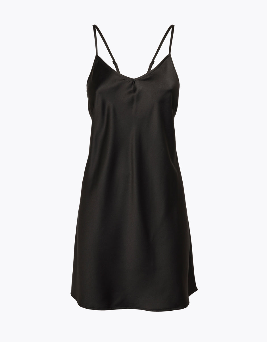 Black Satin Nightgown for Women - Elegant Sleepwear & Loungewear for Comfortable Nights & Relaxing Evenings