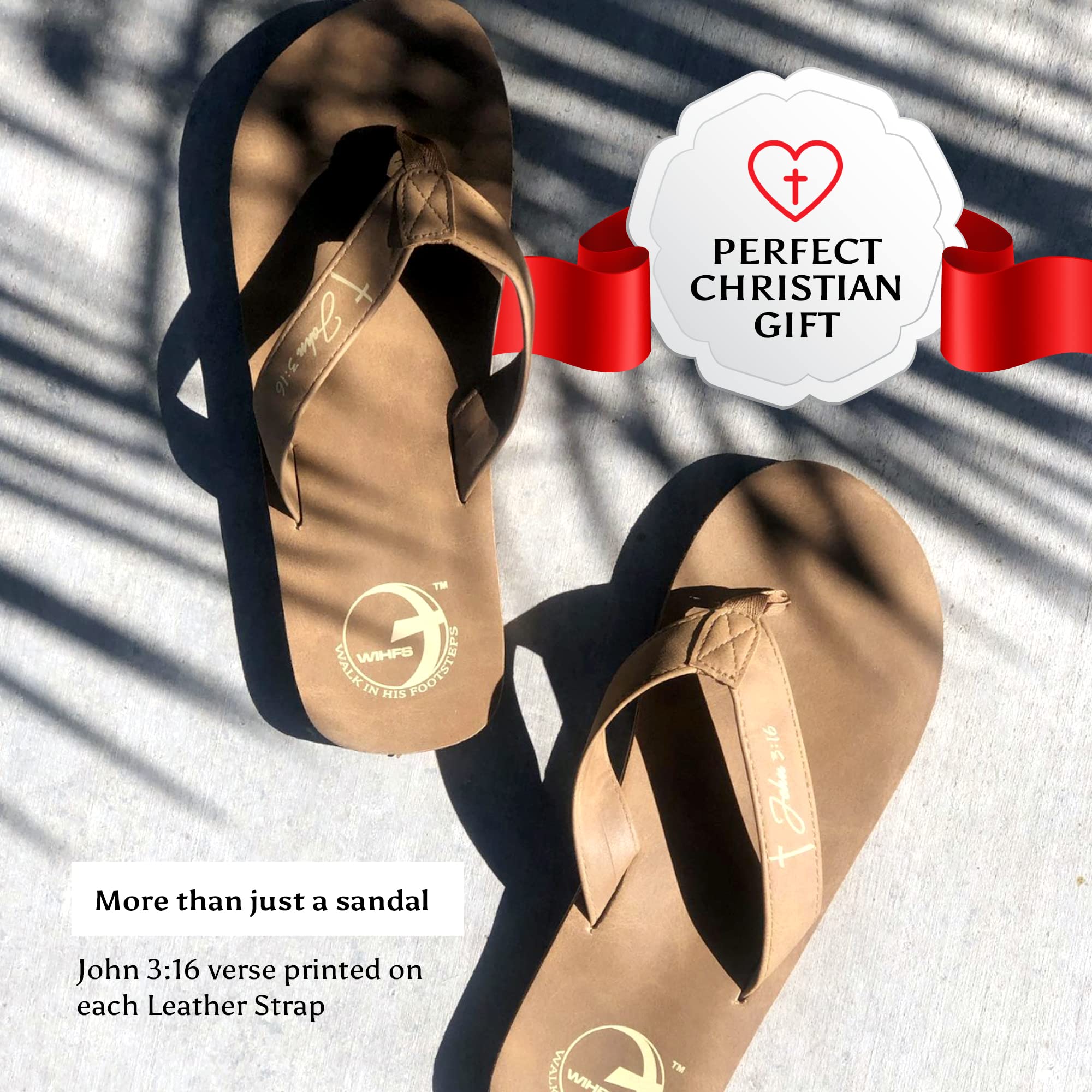 Women's Christian Sandals with John 3:16 Bible Verse - Comfortable Flip Flops for Church, Beach & Everyday Wear - Unique Religious Apparel & Footwear