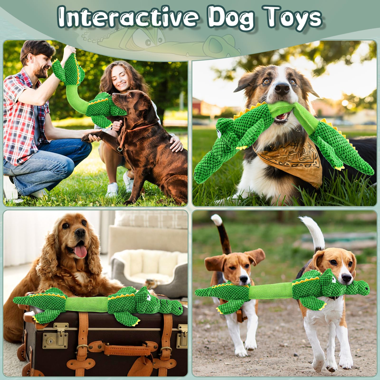 Durable Dog Toys for Aggressive Chewers - Tough Interactive Tug of War & Squeaky Chew Toys for Small, Medium & Large Breed Dogs | Perfect for Playtime, Training & Anxiety Relief