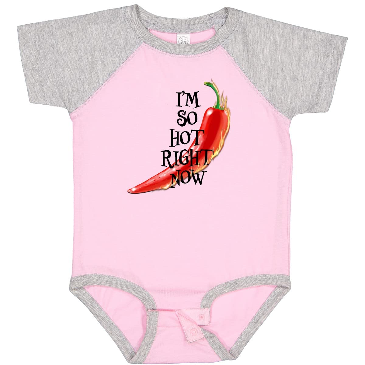 I'm So Hot Right Now Chili Pepper on Fire Baby Bodysuit - Perfect for Family Photos, Funny Costume Parties & Cute Infant Outfits