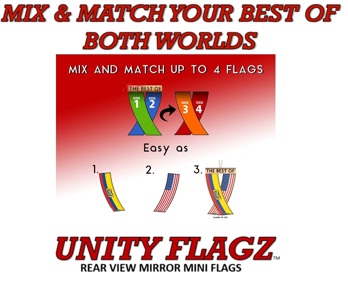 Antigua and Barbuda Car Flag - Mini Hanging Caribbean Unity Banner for Rear View Mirror | Perfect for Travel, Parades & National Pride Celebrations