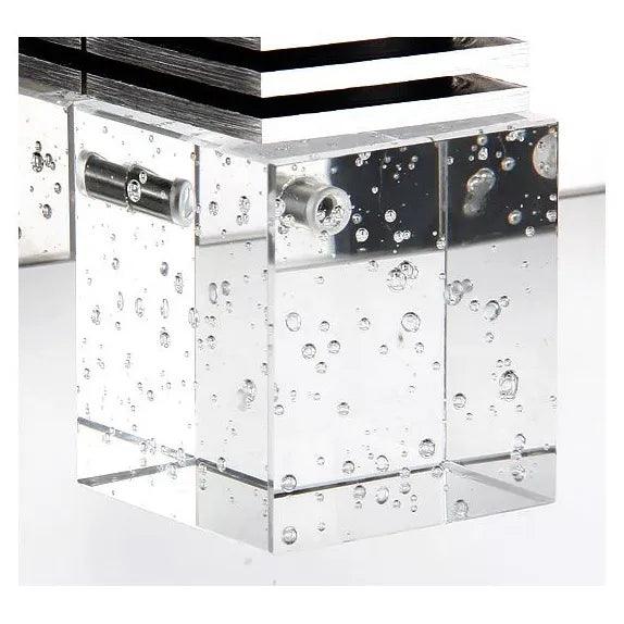 Square Silver Crystal Bathroom Mirror Lights - Modern LED Vanity Mirror with Adjustable Brightness for Makeup, Shaving & Home Decor