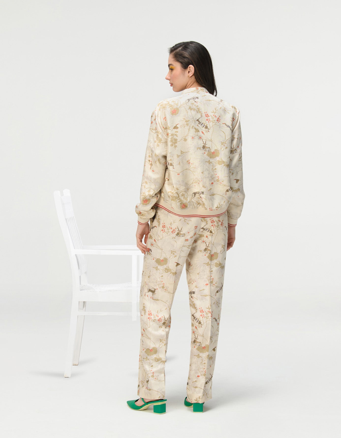 Janbaaz Men's Bomber Jacket - Premium Silk Damask Ivory Jacket for Stylish Outfits | Perfect for Casual Wear, Night Out, and Street Fashion