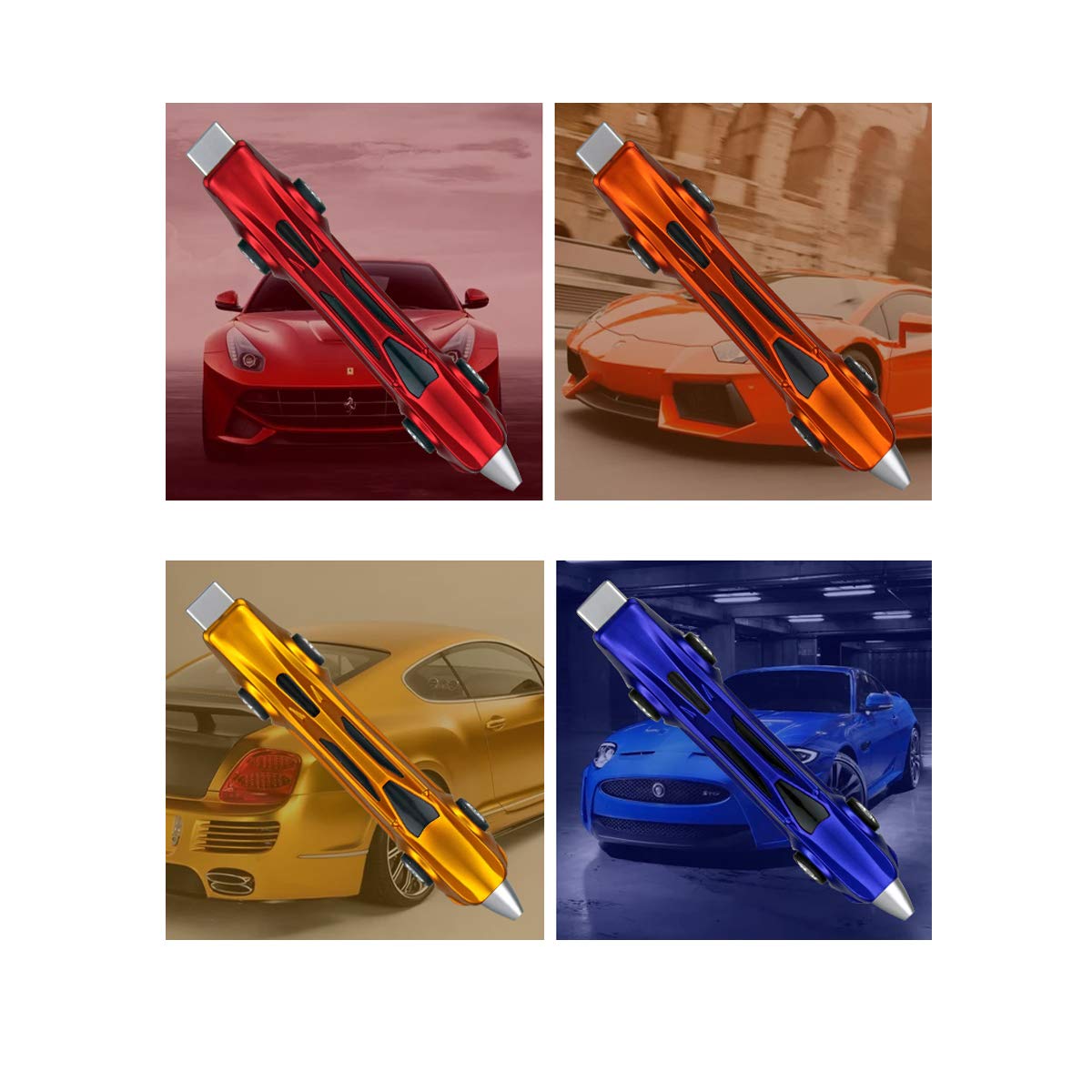 4PCS Sports Car Ballpoint Pens - Fun Novelty Pens for Kids, Cool Racing Car Design, Blue Ink - Perfect for School Supplies, Gifts for Children & Car Enthusiasts | Great for Classroom, Birthday Parties & Office Use