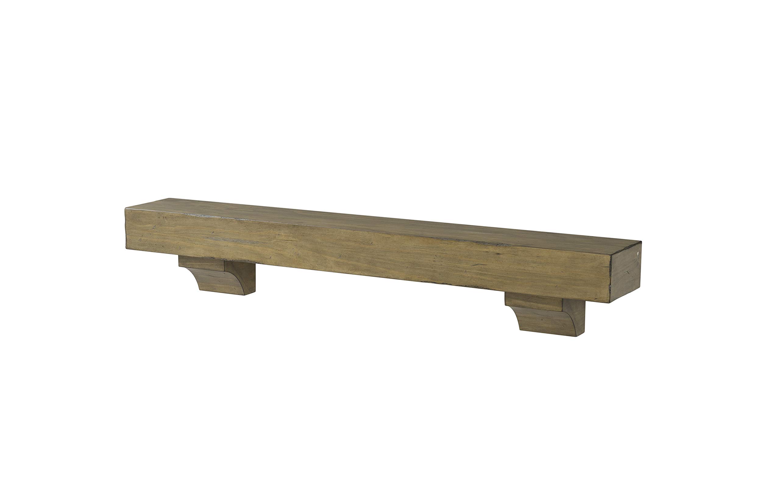 Pearl Mantels 412-48-10 The Shenandoah 48-Inch Wooden Shelf/Mantel Shelf - Rustic Distressed Dune Finish - Perfect for Fireplace Mantels, Living Room Decor & Farmhouse Style Homes