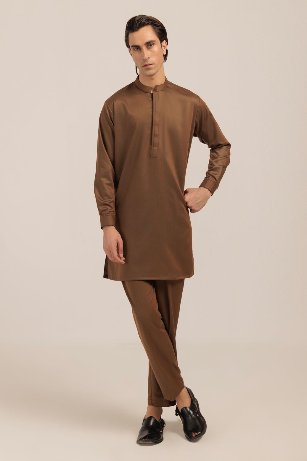 Stylish Blended Golden Kurta Shalwar Set for Women - Traditional Pakistani Outfit for Festivals, Weddings & Special Occasions