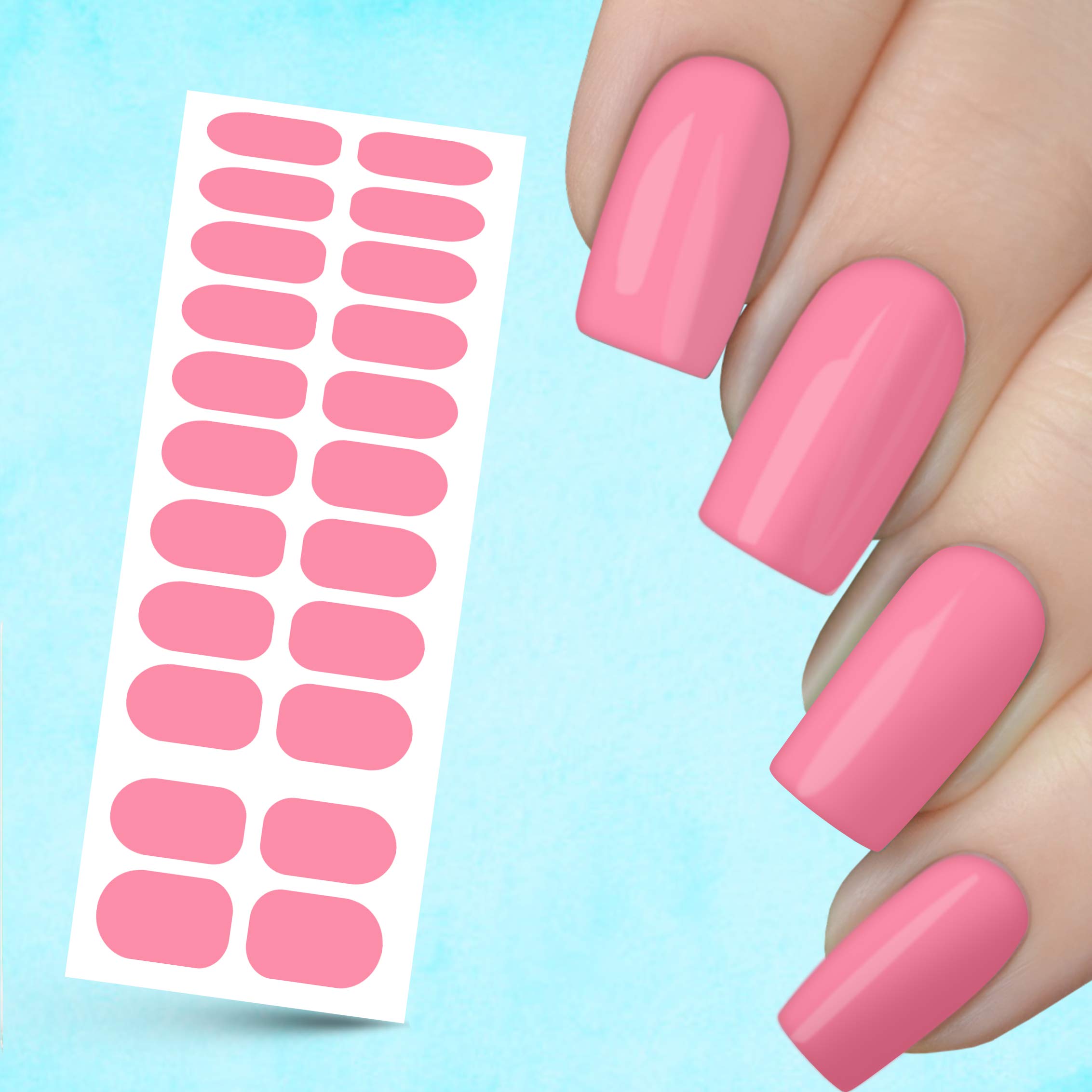 Noymi Nail Patch Stickers - 22 Pcs Pink Nail Art Decals for Beautiful Manicures | Waterproof Nail Decorations for Parties, Weddings & Everyday Wear
