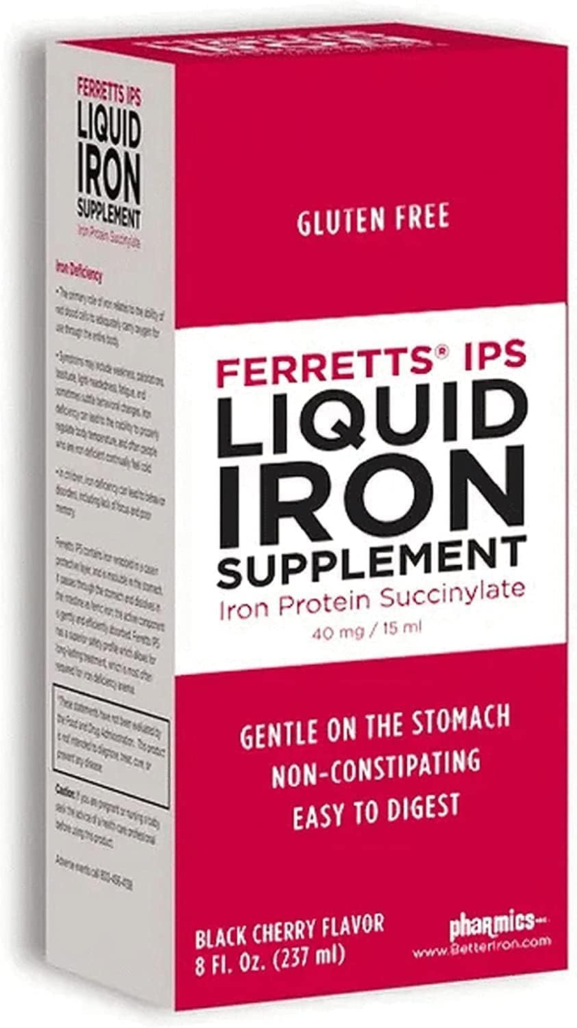 IPS Liquid Iron Supplement - High Absorption Iron Drops for Adults & Kids - Pack of 6 - Supports Energy, Immunity & Healthy Blood - Perfect for Anemia, Fatigue & Pregnancy Needs