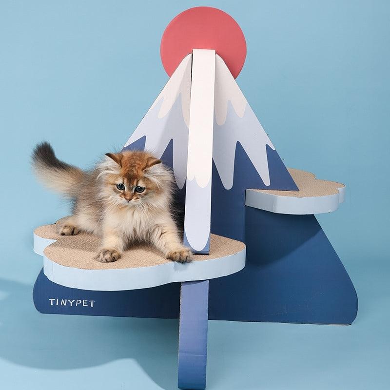 Premium Cat Scratcher Post Board - Fuji Mountain Shaped Scratching Lounge & Bed for Cats - Durable Sisal Pad Protects Furniture - Perfect for Indoor Play & Relaxation