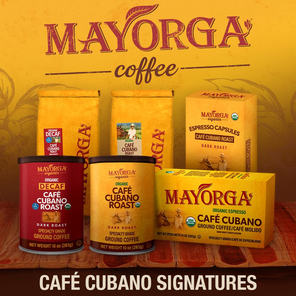 Mayorga Organic Swiss Water Decaf Dark Roast Coffee - 2lb Bag, 100% Arabica Whole Bean, Non-GMO, Specialty Grade, Direct Trade - Perfect for Home Brewing, Office Use & Gifts