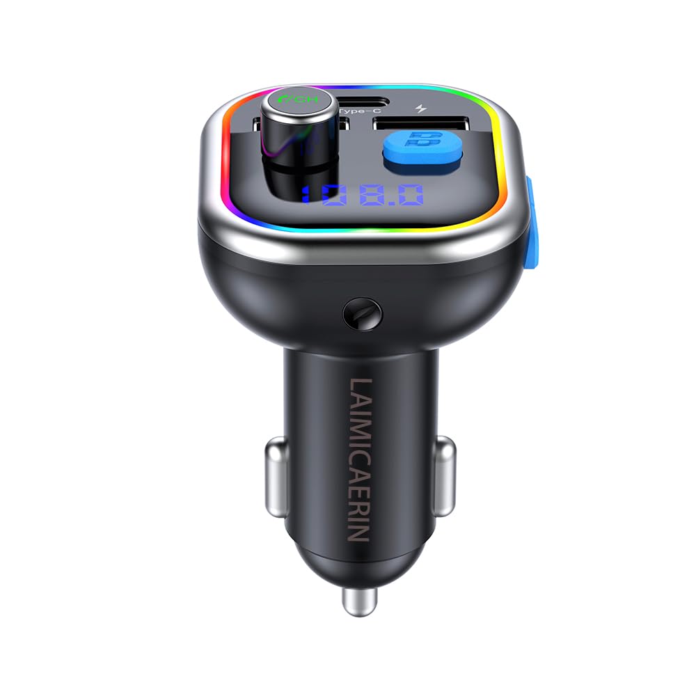 Bluetooth FM Transmitter for Car with 36W PD Fast Charging, Wireless Radio Adapter & MP3 Player - Perfect for Hands-Free Calls, Music Streaming & Charging on Road Trips