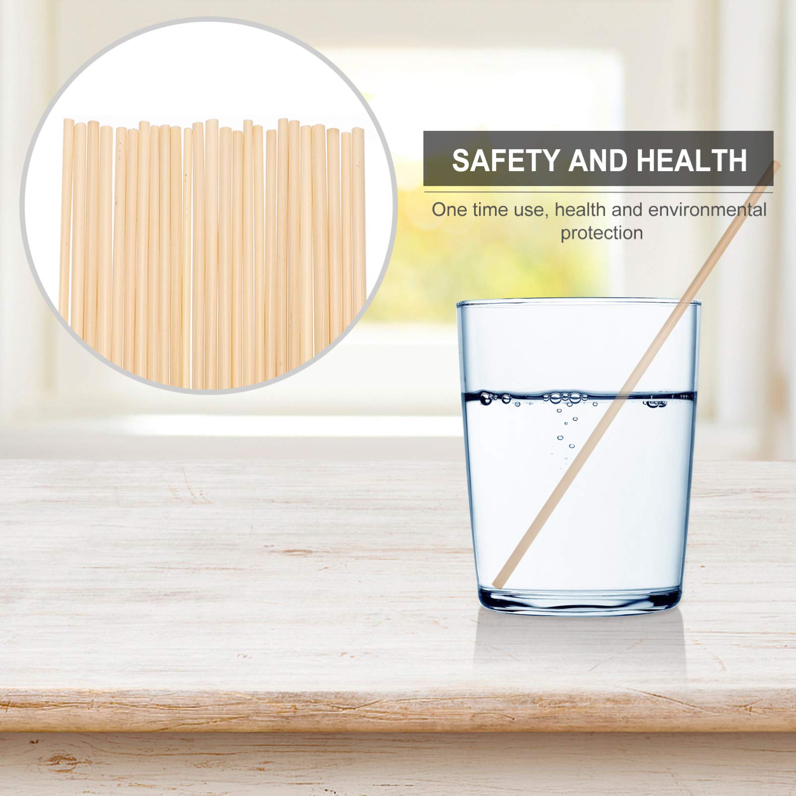 Garneck 100pcs Natural Drinking Straws - Reusable Juice & Beer Straws for Parties, Festivals & Home Use | Eco-Friendly, Safe & Practical Straw Supplies