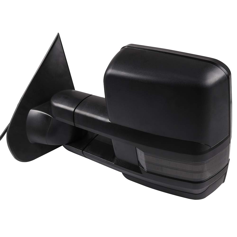 CCiyu Power Heated Towing Mirrors with Puddle Lights & Turn Signal - Compatible with 2014-2018 Chevy Silverado 1500/2500/3500 & GMC Sierra - Perfect for Towing, Night Driving & Enhanced Safety