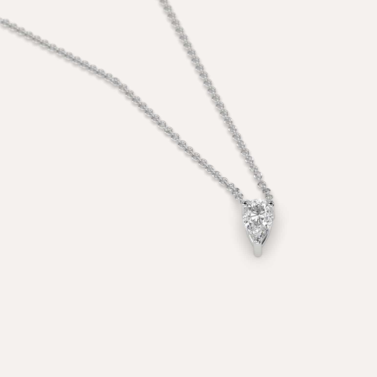 1/4 Carat Pear Floating Diamond Necklace - Elegant Dainty Pendant for Women, Perfect for Weddings, Anniversaries & Special Occasions